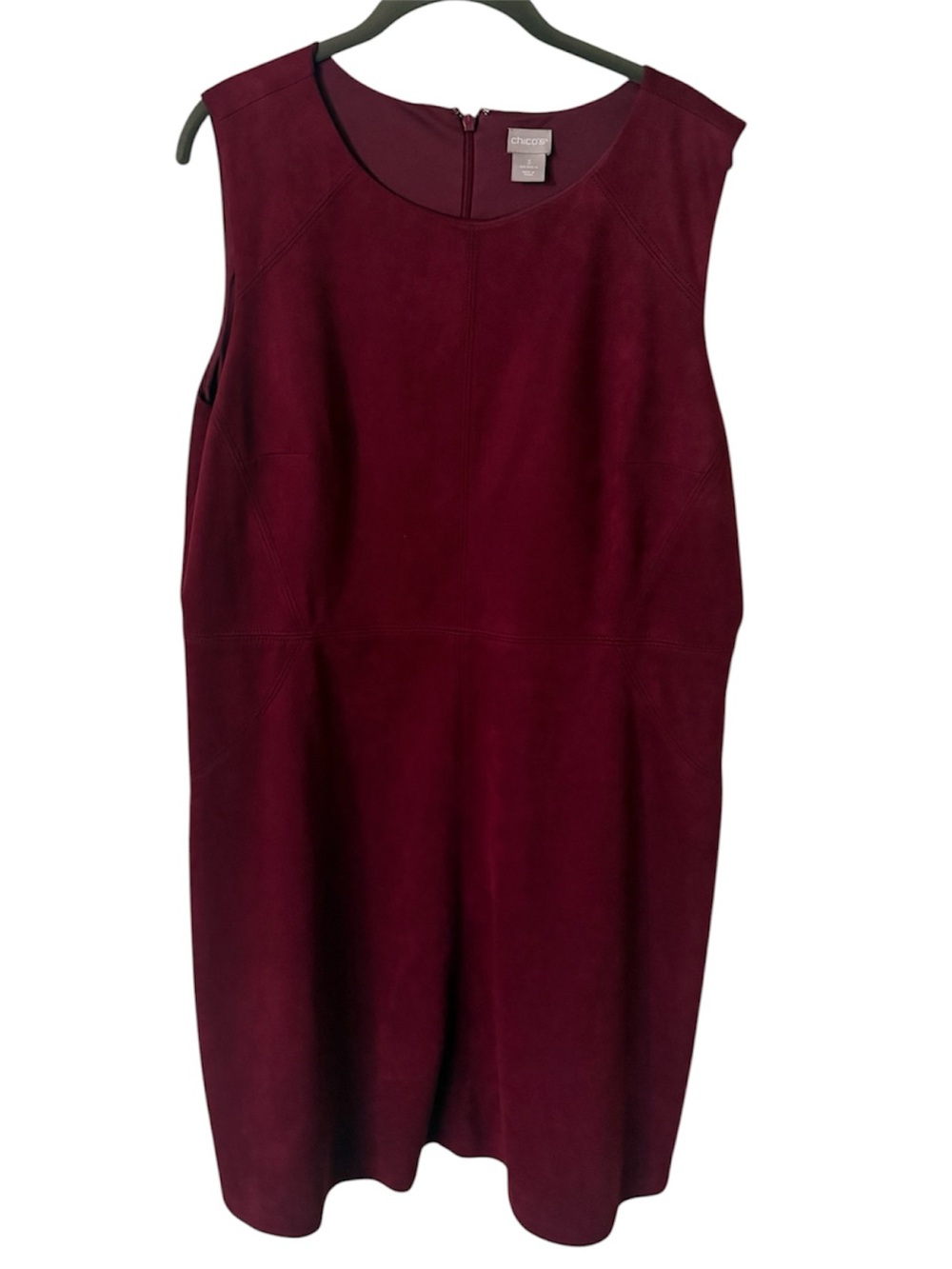 Chico's Sleeveless Suede Dress in Burgundy